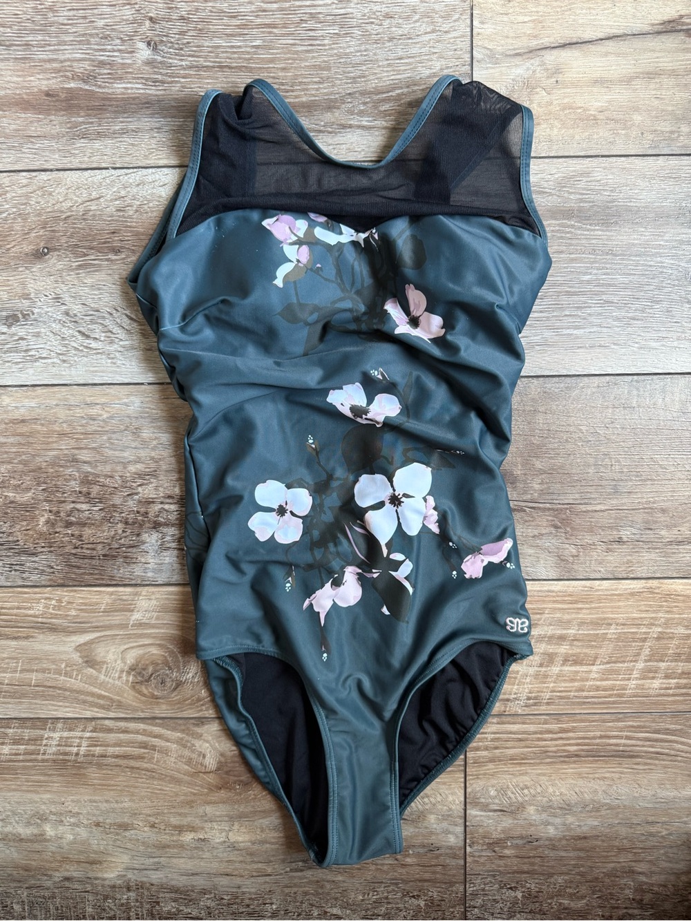 Albion Teal One-Piece Swimsuit with Pink Floral Print